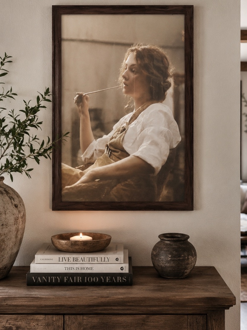 Tinkeps 16x24 Walnut Brown Picture Frame Wall Hanging Plexiglass Display New